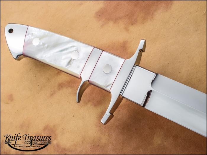 Custom Fixed Blade, N/A, CTS XHP, Mother Of Pearl Knife made by Steve SR Johnson