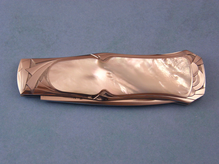 Custom Folding-Inter-Frame, Lock Back, ATS-34 Steel, Mother Of Pearl Knife made by Steve Hoel