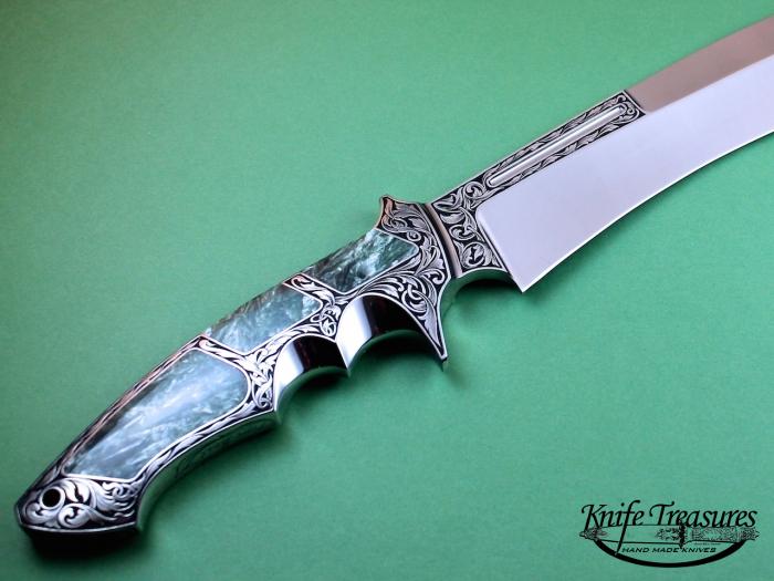 Custom Fixed Blade, N/A, 440 C Stainless Steel, Seraphinite Knife made by Ronald Best