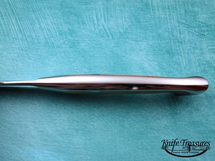 Custom Fixed Blade, N/A, ATS-34 Stainless Steel, Giraffe Bone Knife made by Charly Bennica