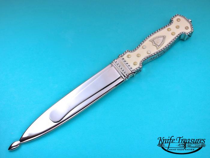 Custom Fixed Blade, N/A, ATS-34 Stainless Steel, Micarta Knife made by Jim Ence