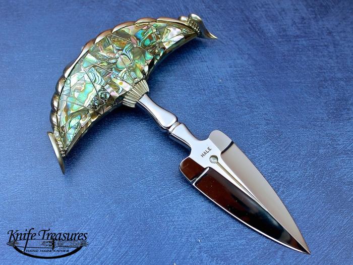 Custom Fixed Blade, N/A, ATS-34 Steel, Abalone Knife made by Lloyd Hale