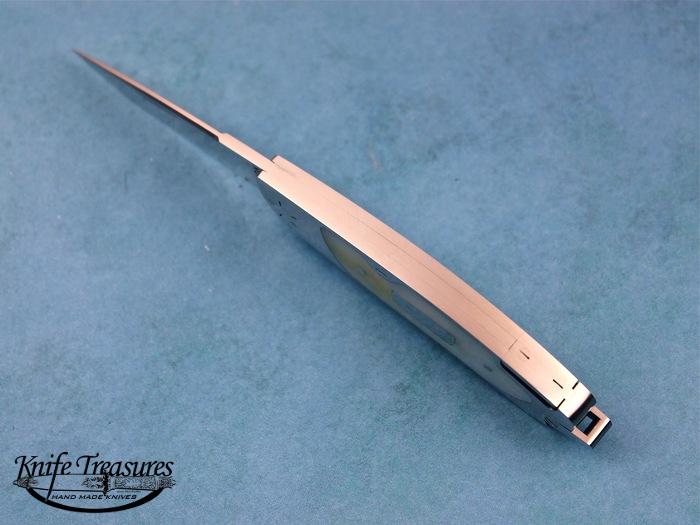 Custom Folding-Inter-Frame, Tail Lock, ATS-34 Stainless Steel, Mother Of Pearl Knife made by Richard Hodgson