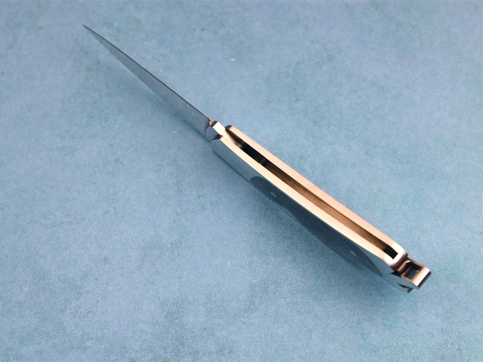 Custom Folding-Inter-Frame, Lock Back, ATS-34 Stainless Steel, Black Lip Pearl Knife made by Richard Hodgson
