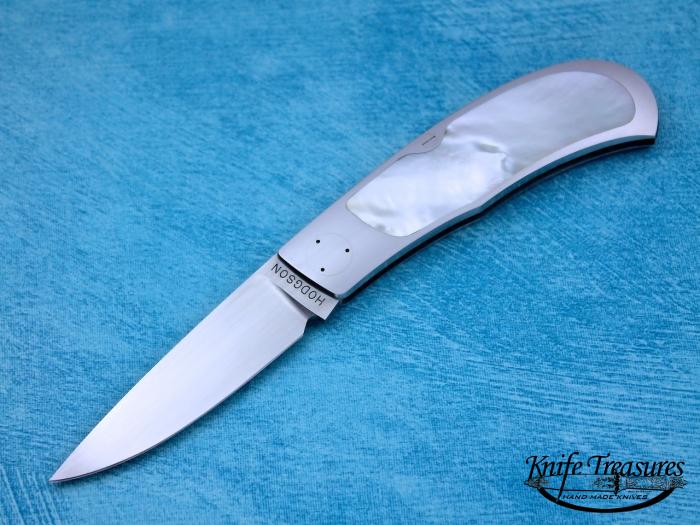 Custom Folding-Inter-Frame, Lock Back, ATS-34 Steel, Mother Of Pearl Knife made by Richard Hodgson