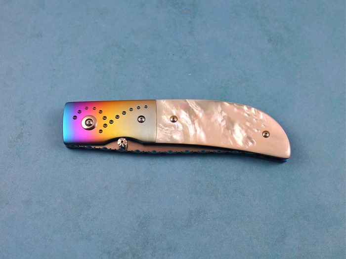 Custom Folding-Bolster, Liner Lock, ATS-34 Stainless Steel, Mother Of Pearl Knife made by Steve Jernigan