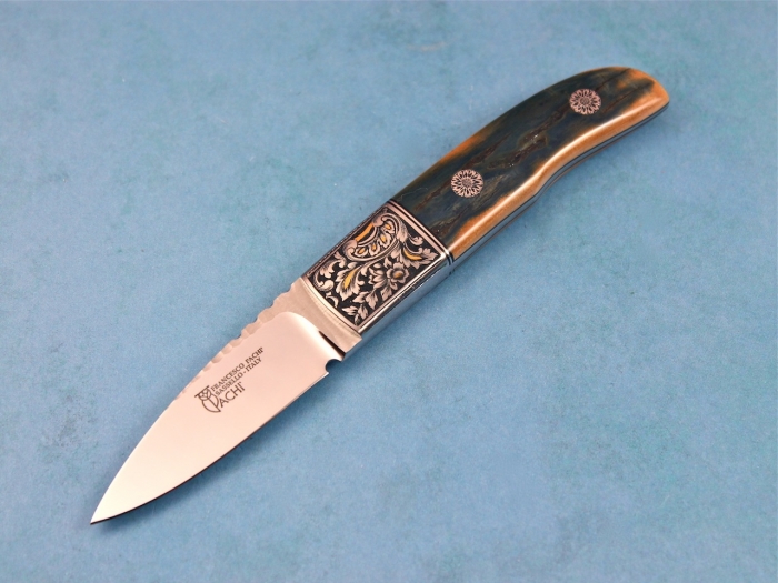 Custom Fixed Blade, N/A, ATS-34 Stainless Steel, Fossilized Mammoth Knife made by Francesco Pachi