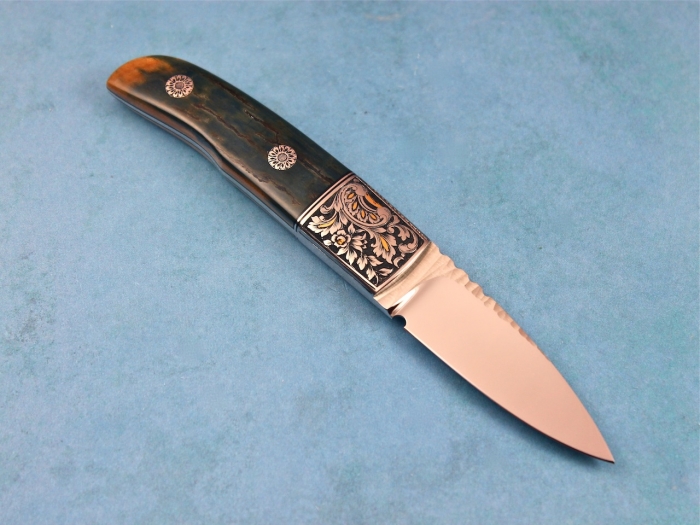Custom Fixed Blade, N/A, ATS-34 Stainless Steel, Fossilized Mammoth Knife made by Francesco Pachi