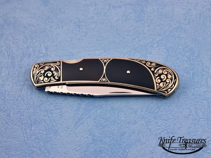 Custom Folding-Inter-Frame, Mid-Lock, 154 CM, Pen Shell Knife made by Harvey McBurnette