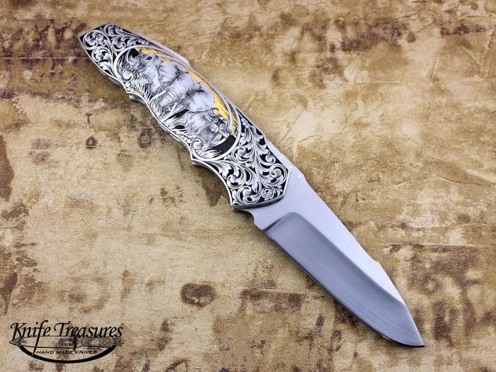 Custom Folding-Bolster, Liner Lock,  RWL-34, 416 Stainless Steel Knife made by Sergio Consoli
