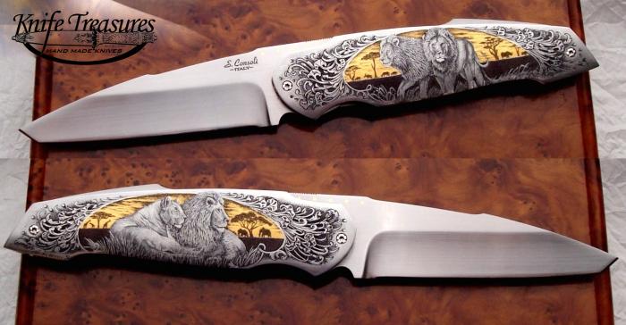 Custom Folding-Inter-Frame, Liner Lock, RWL-34, 416 Stainless Steel Knife made by Sergio Consoli