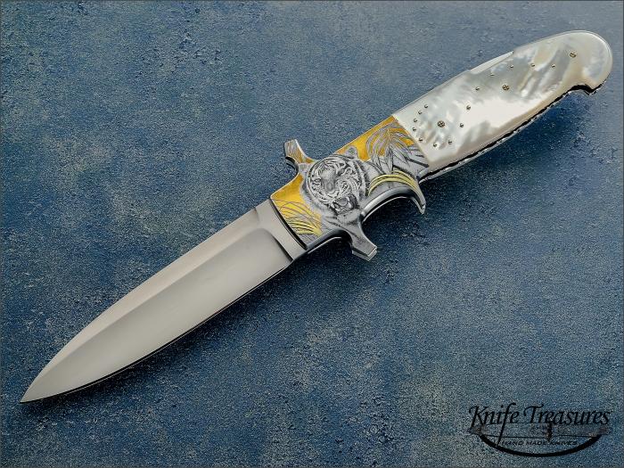 Custom Folding-Bolster, Lock Back, RWL-34 Steel, Mother Of Pearl Knife made by Fabrizio Silvestrelli