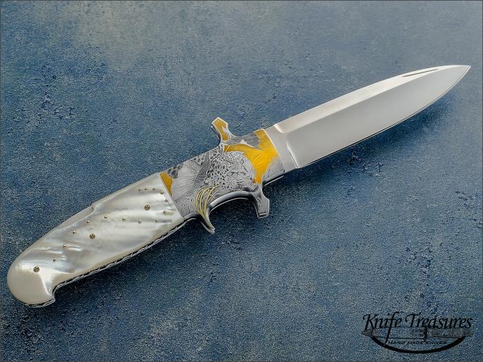 Custom Folding-Bolster, Lock Back, RWL-34 Steel, Mother Of Pearl Knife made by Fabrizio Silvestrelli