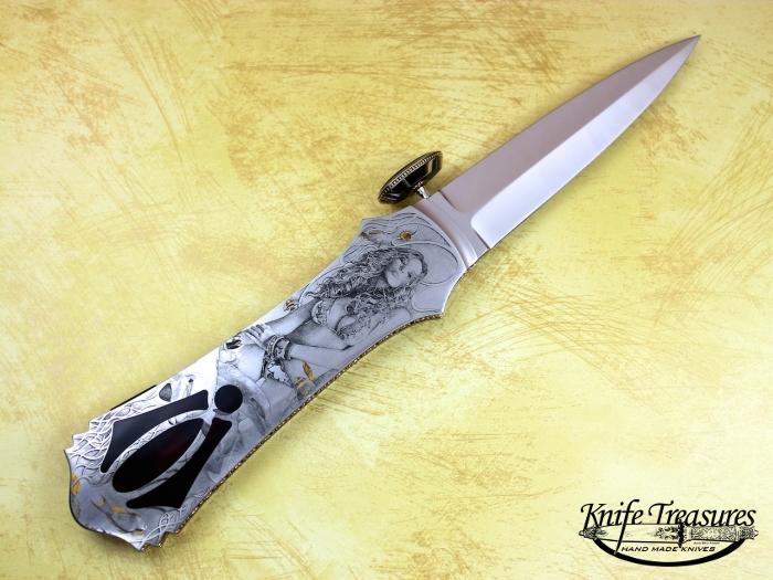 Custom Folding-Inter-Frame, Lock Back, ATS-34 Stainless Steel, Pen Shell Knife made by Salvatore Puddu