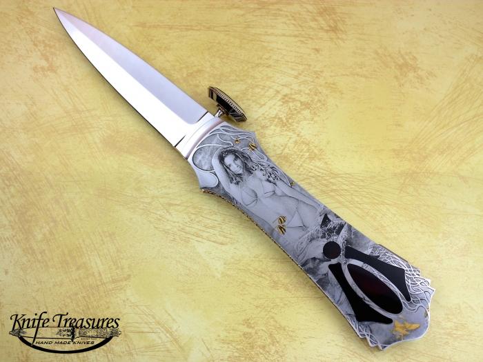 Custom Folding-Inter-Frame, Lock Back, ATS-34 Stainless Steel, Pen Shell Knife made by Salvatore Puddu