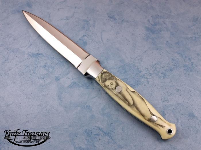 Custom Fixed Blade, N/A, RWL-34, Fossilized Mammoth Knife made by Paolo Gidoni