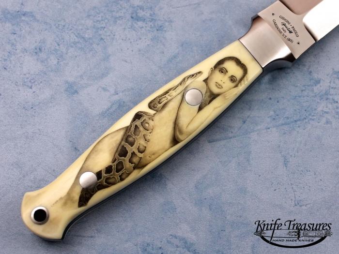 Custom Fixed Blade, N/A, RWL-34, Fossilized Mammoth Knife made by Paolo Gidoni