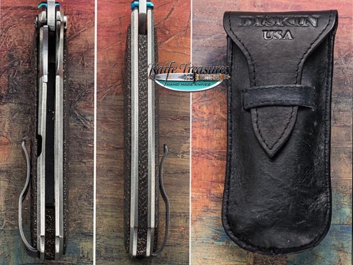 Custom Folding-Bolster, Liner Lock, Stainless Steel, Lighting Strike Carbon Fiber Knife made by Matt Diskin