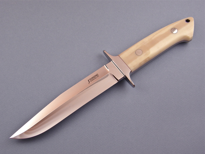 Custom Fixed Blade, N/A, ATS-34 Steel, Walrus Ivory Knife made by John  Young