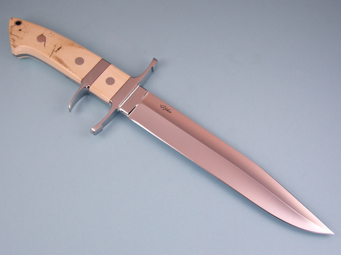 Custom Fixed Blade, N/A, ATS-34 Steel, Antique Ivory Knife made by John  Young