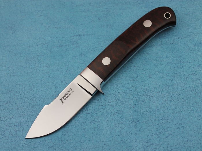Custom Fixed Blade, N/A, ATS-34 Stainless Steel, Snakewwod Knife made by John  Young