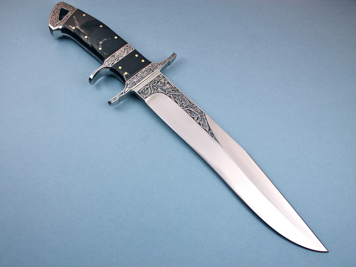Custom Fixed Blade, N/A, BG-42 Stainless Steel, Black Buffalo Horn Knife made by Ricardo  Velarde