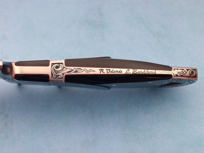 Custom Fixed Blade, N/A, BG-42 Stainless Steel, Black Buffalo Horn Knife made by Ricardo  Velarde