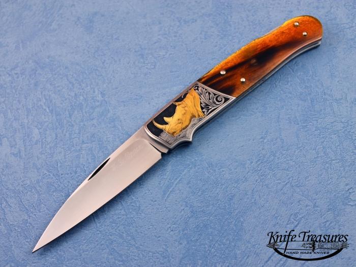 Custom Folding-Bolster, Lock Back, ATS-34 Stainless Steel, Exotic Scales Knife made by Bill  Pease