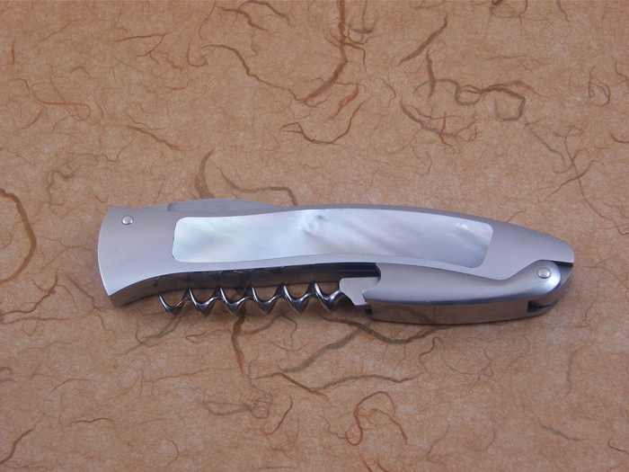 Custom Folding-Inter-Frame, Slip Joint, ATS-34 Steel, Mother Of Pearl Knife made by Dietmar Kressler