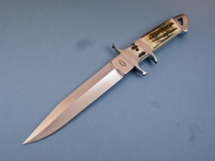 Custom Fixed Blade, N/A, BG-42 Steel, Natural Stag Knife made by Dietmar Kressler