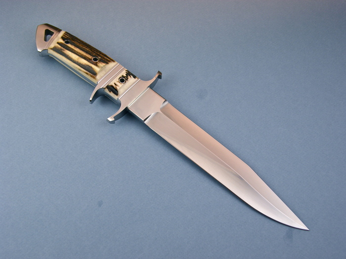 Custom Fixed Blade, N/A, BG-42 Steel, Natural Stag Knife made by Dietmar Kressler