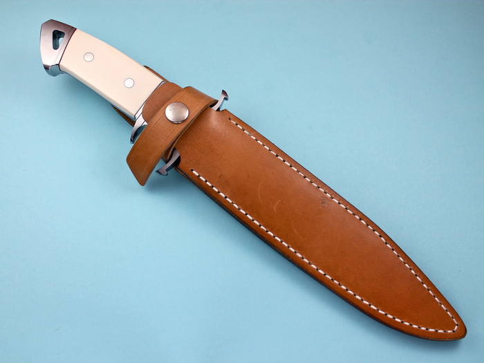 Custom Fixed Blade, N/A, BG-42 Stainless Steel, Antique Ivory Knife made by Dietmar Kressler