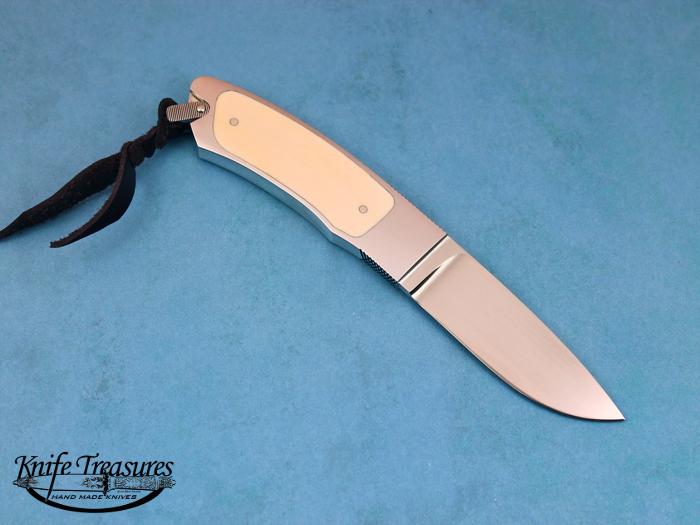 Custom Fixed Blade, N/A, RWL-34 Steel, Antique Ivory Knife made by Dietmar Kressler