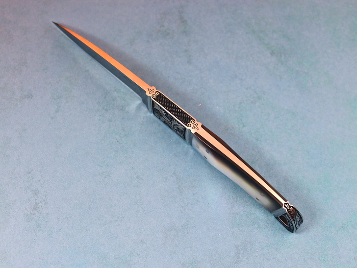 Custom Fixed Blade, N/A, BG-42 Stainless Steel, Black Lip Pearl Knife made by Dietmar Kressler