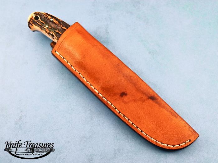 Custom Fixed Blade, N/A, RWL-34 Steel, Natural Stag Knife made by Dietmar Kressler