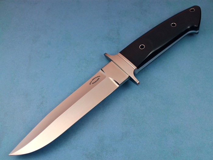 Custom Fixed Blade, N/A, BG-42 Stainless Steel, Black Micarta Knife made by Dietmar Kressler