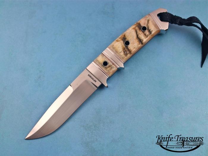 Custom Fixed Blade, N/A, BG-42 Steel, Rams Horn Knife made by Dietmar Kressler