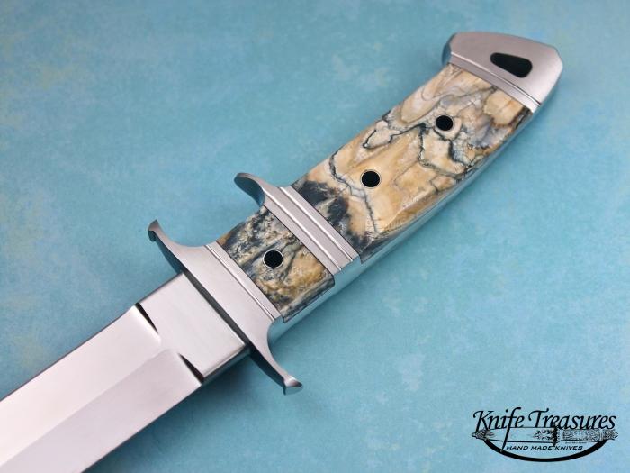 Custom Fixed Blade, N/A, RWL-34 Steel, Fosslized Mammoth Tooth Knife made by Dietmar Kressler