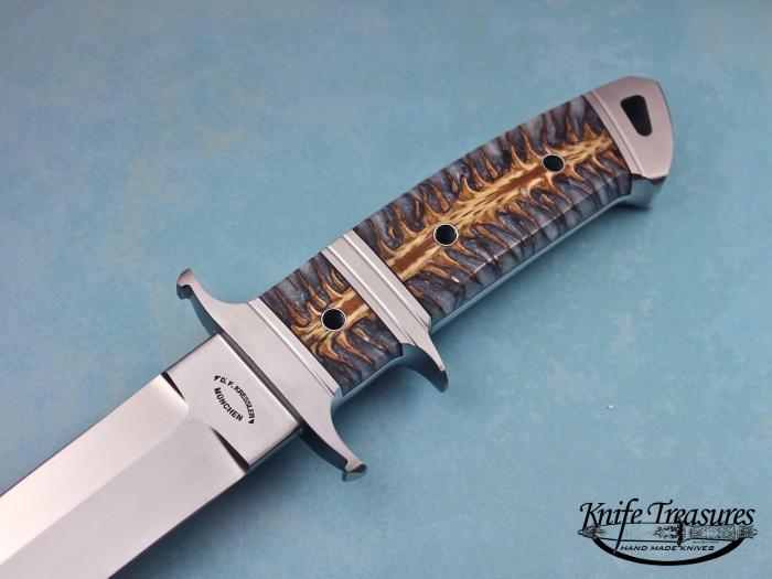 Custom Fixed Blade, N/A, RWL-34 Steel, S6abilized Pine Cone Knife made by Dietmar Kressler
