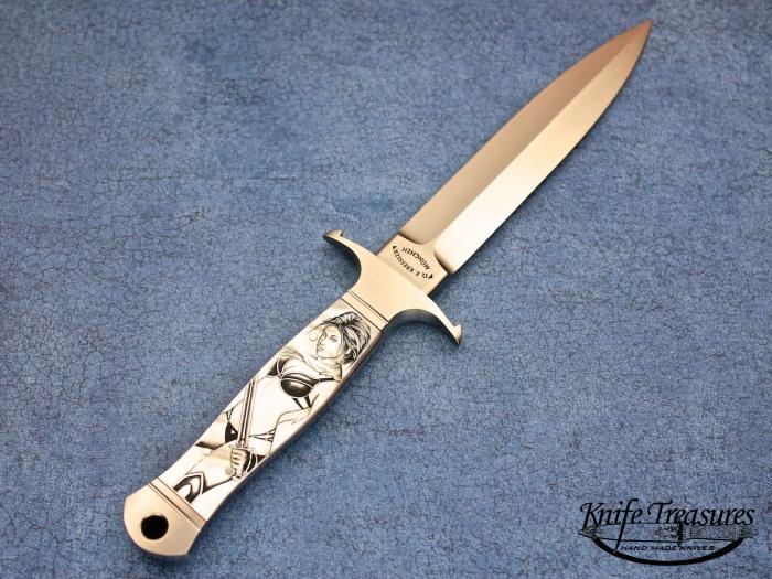 Custom Fixed Blade, N/A, RWL-34, Mother Of Pearl Knife made by Dietmar Kressler