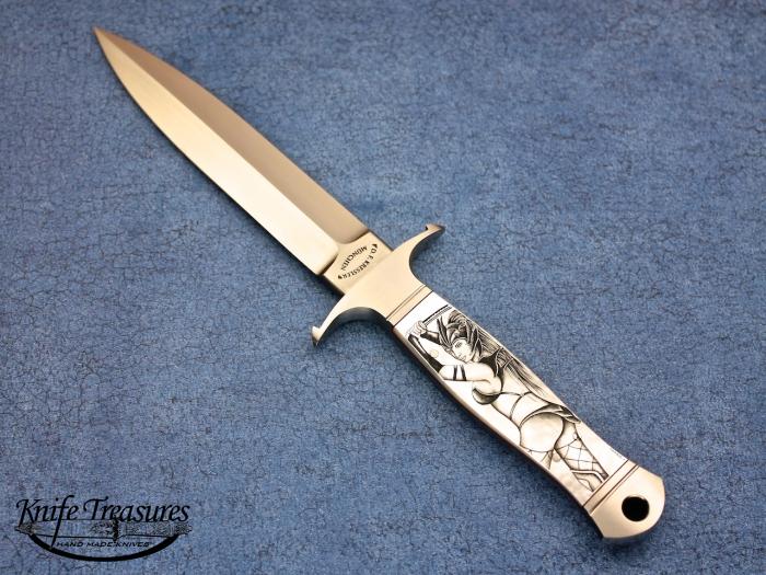 Custom Fixed Blade, N/A, RWL-34, Mother Of Pearl Knife made by Dietmar Kressler