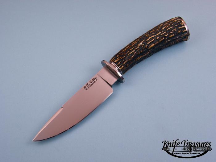 Custom Fixed Blade, N/A, ATS-34 Steel, Stag Knife made by Randy Golden