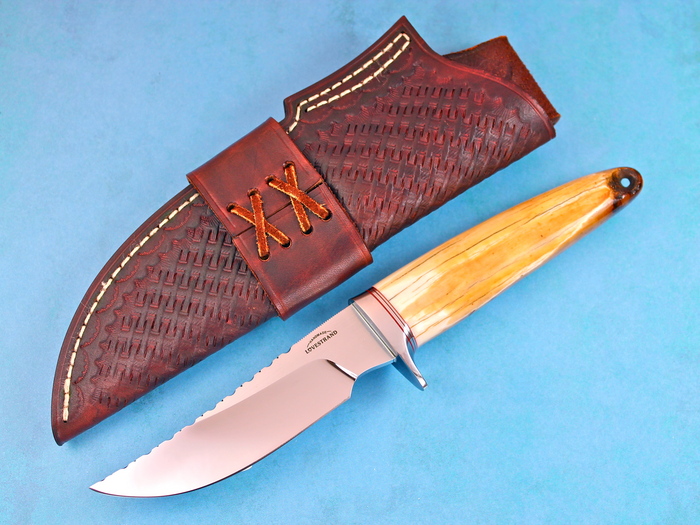 Custom Fixed Blade, N/A, CPM-154, Fossilized Walrus Ivory Knife made by Schuyler Lovestrand