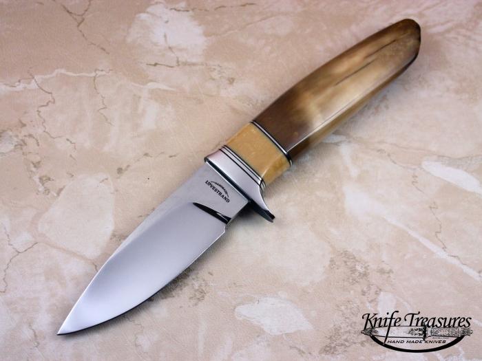 Custom Fixed Blade, N/A, 154 CM, Fossilized Walrus/Oosic Knife made by Schuyler Lovestrand