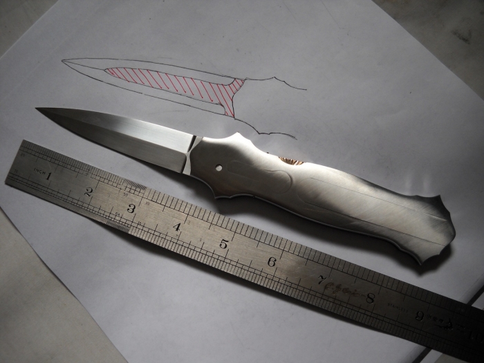 Custom Folding-Inter-Frame, Lock Back, CPM-154, 416 Stainless Steel--Double Pocket Locket Knife made by Joe Kious