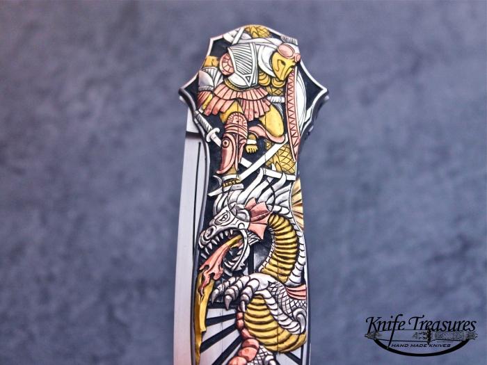 Custom Folding-Inter-Frame, Lock Back, ATS-34 Stainless Steel, 416 Stainless Steel--Double Pocket Locket Knife made by Joe Kious