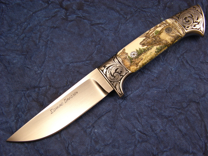 Custom Fixed Blade, N/A, BG-42, Antique Ivory Knife made by Edmund Davidson