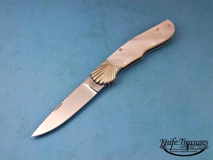 Custom Folding-Bolster, Lock Back, ATS-34 Stainless Steel, Mother Of Pearl Knife made by Ken Steigerwalt