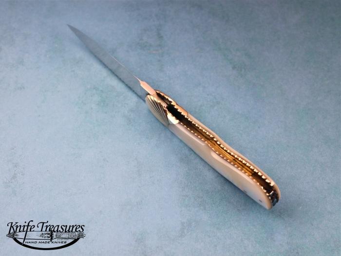 Custom Folding-Bolster, Lock Back, ATS-34 Stainless Steel, Mother Of Pearl Knife made by Ken Steigerwalt