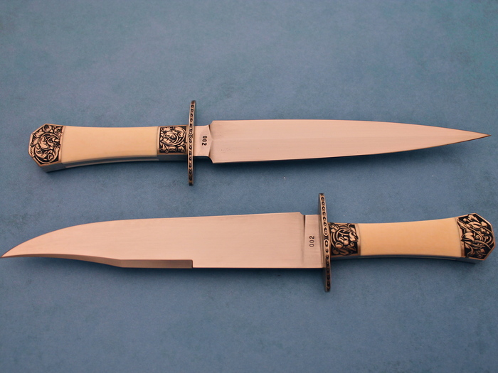 Custom Fixed Blade, N/A, ATS-34 Stainless Steel, Antique Ivory Knife made by Jess Horn